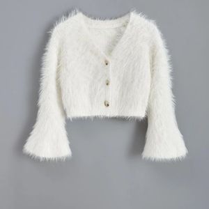 Zara White Fuzzy Sweater size 5-6 Y